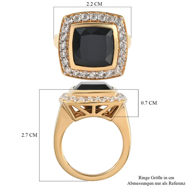 Schwarzer Turmalin und Zirkon-Ring, 925 Silber vergoldet  ca. 7,62 ct image number 7