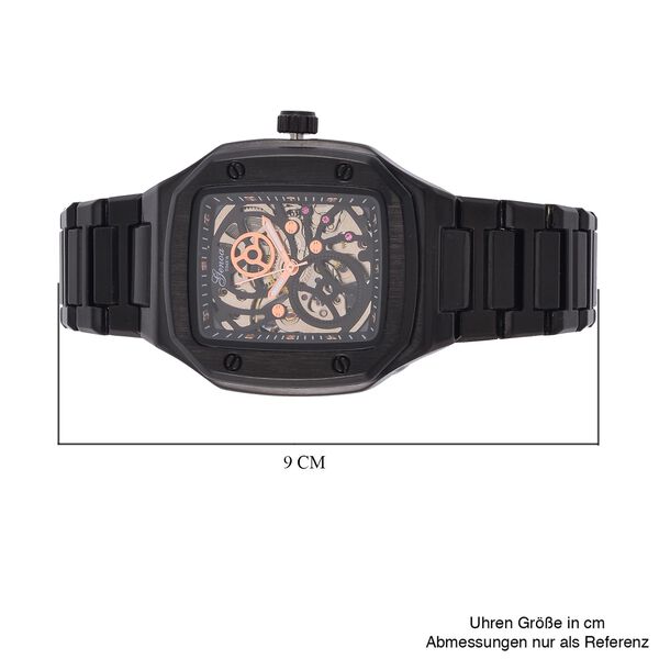 Reiner Edelstahl IP-Schwarz-Plattierung Uhren 20 cm ca. 128,00g image number 8