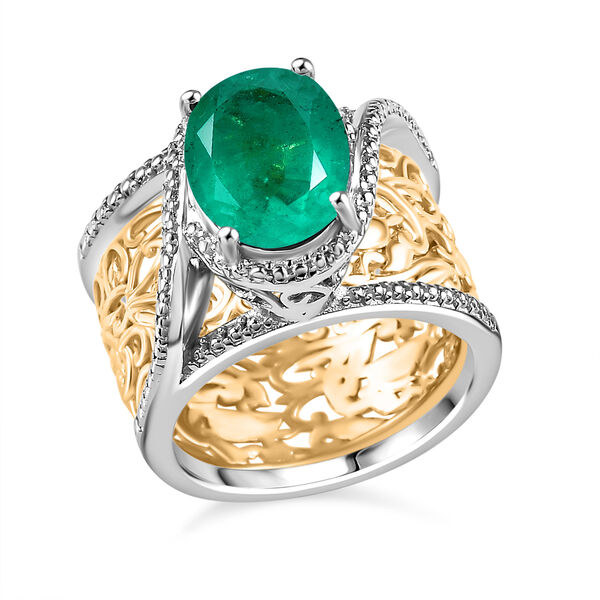 Smaragd Quarz Triplett Ring - 5,77 ct. image number 5