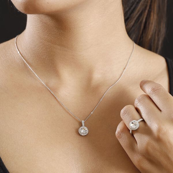 J Francis gefertigt mit SWAROVSKI- Swarovski Kristall Schmuckset, 925 Silber platiniert image number 3