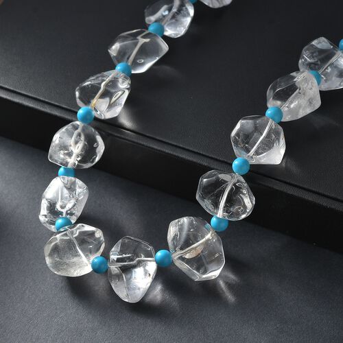 Kristall, Magnesit Halskette ca. 50 cm Nickelfreies Messing platiniert 830.00 ct image number 1