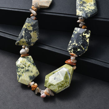 EverTrue gelbe T&uuml;rkis und verr&uuml;ckte Spitzen-Achat 45cm Halskette - 440 ct.