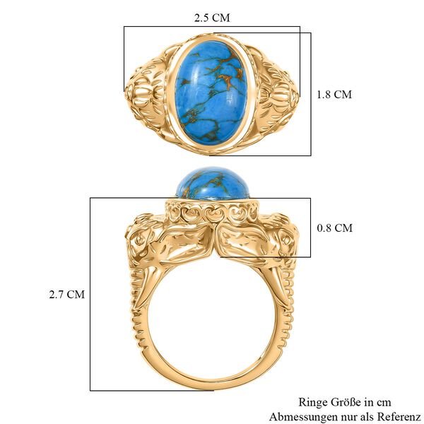 Blaues Türkis Ring Nickelfreies Messing (Größe 18.00) ca. 4,62 ct image number 7