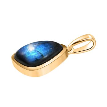 D'Joy AAA Labradorit Anh&auml;nger 925 Silber 750 Gelb Vergoldet ca. 6.66 ct