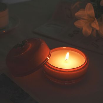 LIVMORE - Duftkerze im Glas-Dose mit Kristall-Biene, 24 Std. Brenndauer, 120g, 3,6 ml &auml;therisches &Ouml;l, Lavendel und Jasmin, Karamell