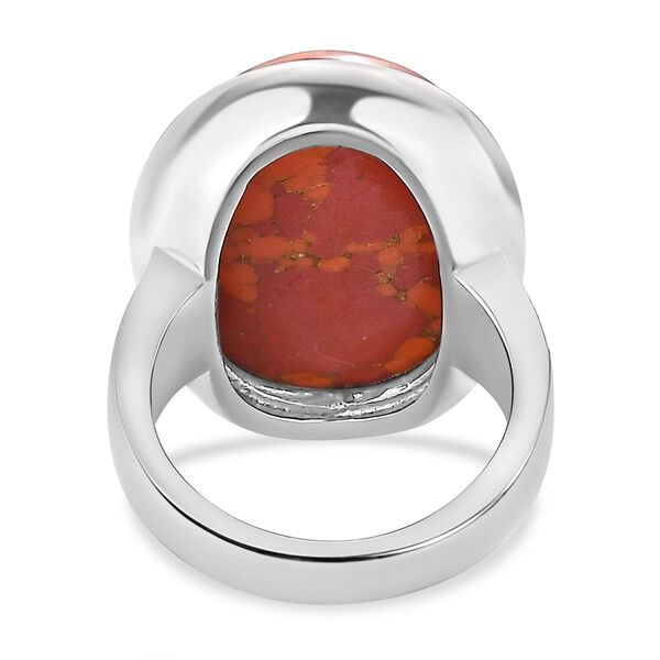Orange Mohave T&uuml;rkis Ring, Edelstahl, (Gr&ouml;&szlig;e 16.00), ca. 15.94 ct image number 6