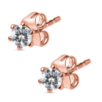 Moissanit Ohrringe 925 Silber 750 Ros&eacute;gold Vermeil ca. 0.43 ct