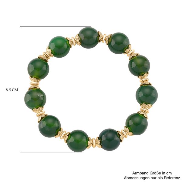 Flexibles, gr&uuml;nes Achat Armband - 190 ct. image number 4