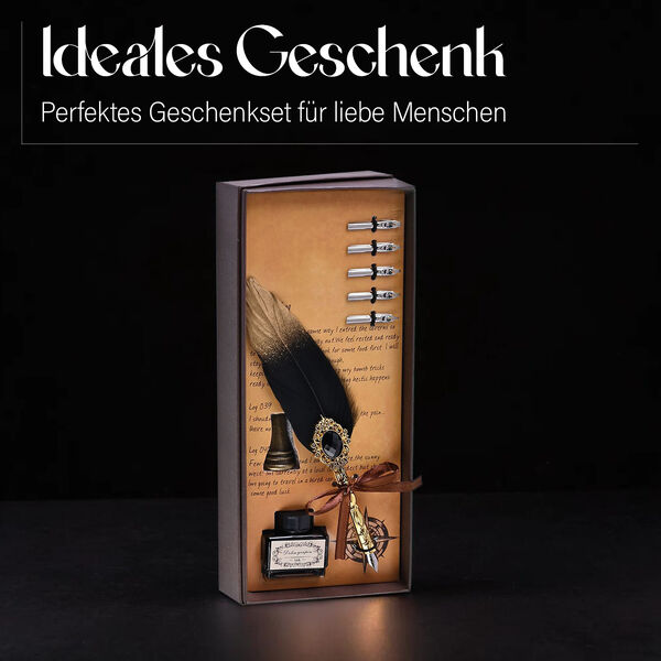 Vintage Kalligraphie-Schreibstift mit Tinte und Geschenkbox image number 6