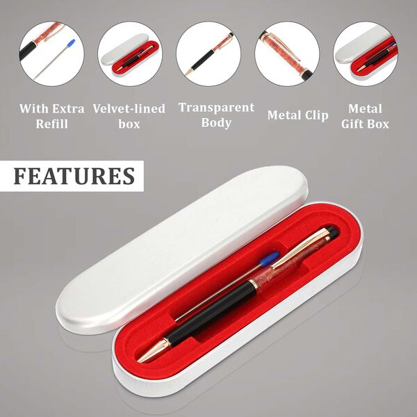 Premium Kollektion - Echter Tansanit-Kugelschreiber mit extra Mine image number 7