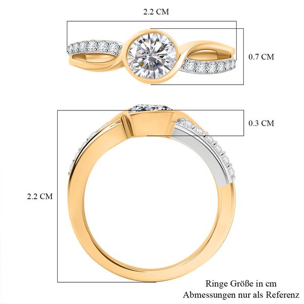 Moissanit Bicolor Ring, ca. 0,99 ct. image number 7