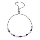 Afrikanischer Amethyst Armband, ca. 25.5 cm, Messing platiniert, ca. 2.25 ct