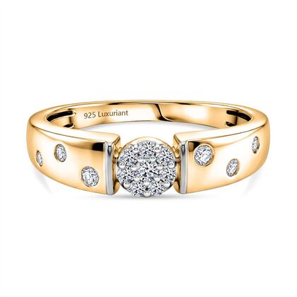 LUXURIANT DIAMOND - Lab Grown Diamant SI-GH Ring 925 Silber 750 Gelbgold vermeil (Gr&ouml;&szlig;e 21.00) ca. 0.25 ct