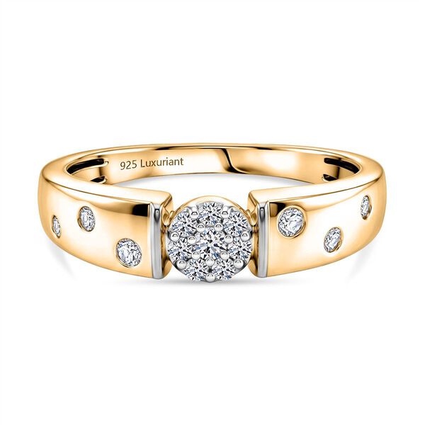 LUXURIANT DIAMOND - Lab Grown Diamant SI-GH Ring 925 Silber 750 Gelbgold vermeil (Gr&ouml;&szlig;e 17.00) (10-15 Werktage Lieferzeit) ca. 0,25 ct