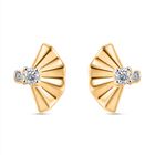 LUXURIANT DIAMOND -Lab Grown Diamant SI-GH, Kanchanaburi Blauer Saphir Ohrringe 925 Silber 750 Gelbgold Vermeil ca. 0.30 ct