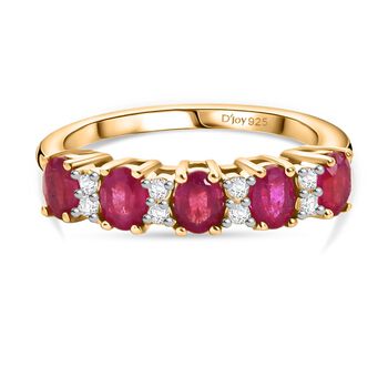 D'Joy afrikanischer Rubin und Zirkon Ring - 1,39 ct.