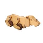 Handgefertigter Holzspielzeug-Hund auf Rädern, Größe 30x10x9 cm, Braun image number 3