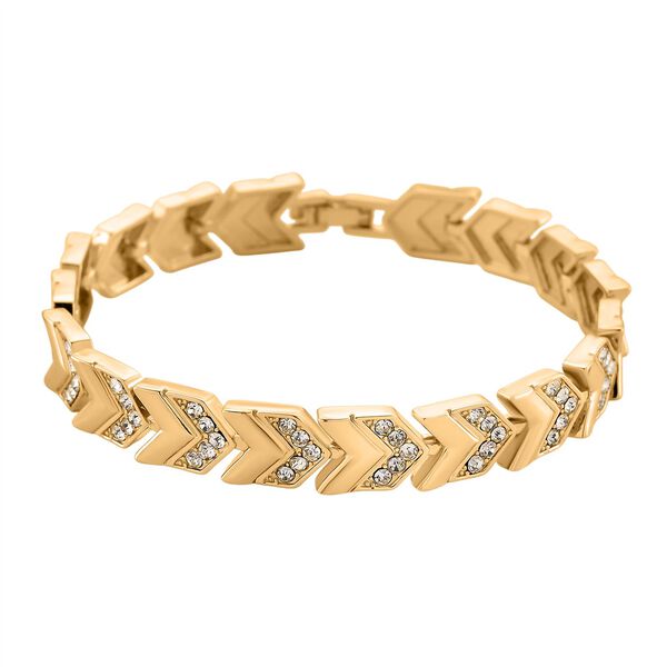 Weißer Kristall Armband ca. 19 cm Std Gelb image number 0