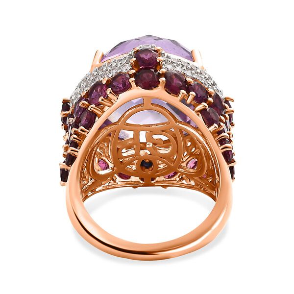GP Art Déco Kollektion - Rose De France Amethyst, Rhodolith Granat und Multi-Edelstein-Ring - 24,72 ct. image number 5