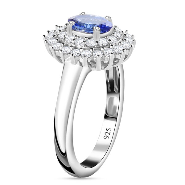 AAA Tansanit und Zirkon Ring - 1,30 ct. image number 5