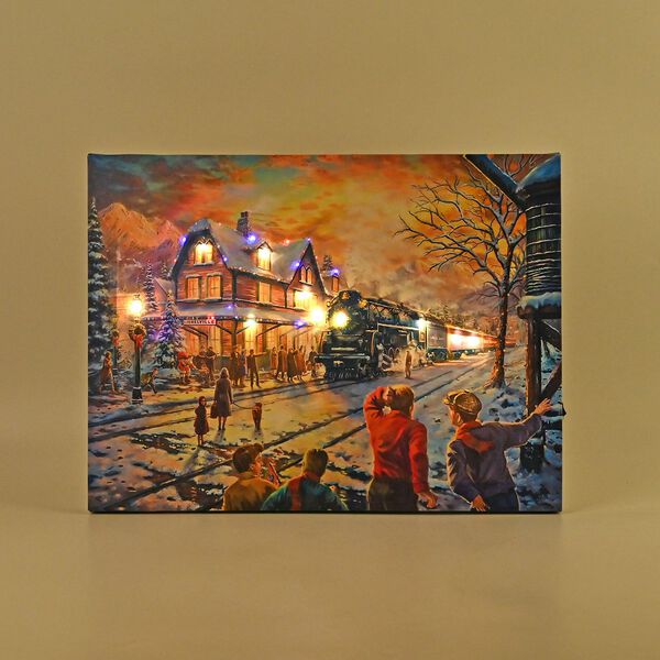 Gem&auml;lde mit Winterdruck und LED image number 2