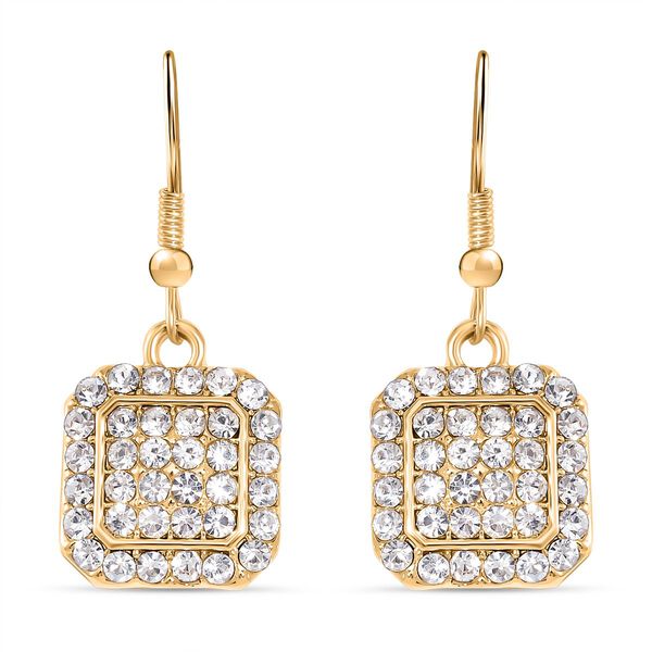 2er Set - Wei&szlig;er Kristall Armband und Ohrringe, goldfarben image number 6