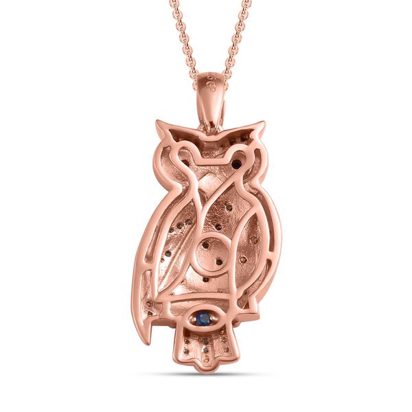 GP Italian Garden Kollektion- mehrfarbiger Diamant-Eulen-Anh&auml;nger mit 50cm Kette - 0,33 ct. image number 5