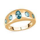 Kambodschanischer blauer Zirkon-Ring, 925 Silber vergoldet  ca. 1,58 ct image number 3
