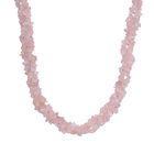 Rosenquarz Halskette ca. 50 cm 925 Silber rhodiniert ca. 370.00 ct