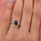 Masoala Saphir und Zirkon-Ring in Silber, 3,17 ct. image number 2