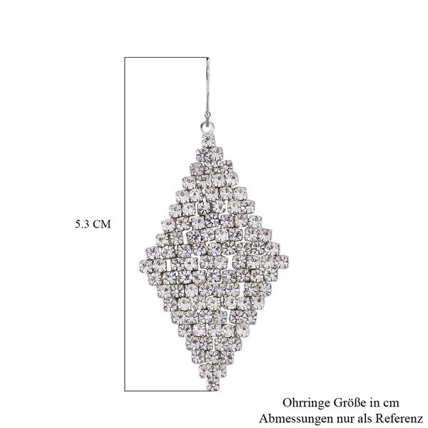 Kristall Rhombus Ohrringe, wei&szlig; image number 3