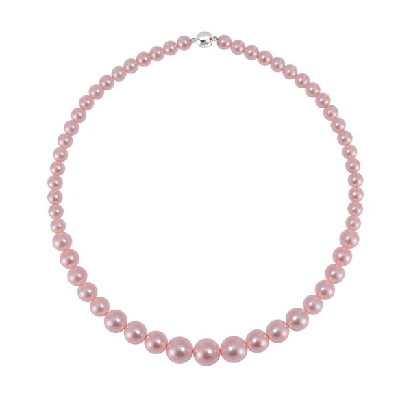 Rosa Muschelkernperle Halskette ca. 50 cm Reiner Edelstahl image number 3