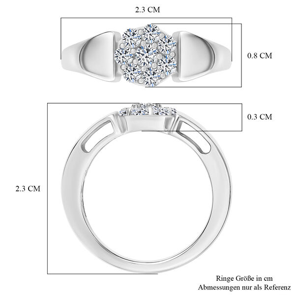 LUXURIANT SI-GH Labor Diamant Ring, 925 Silber rhodiniert - 0,50 ct. image number 7