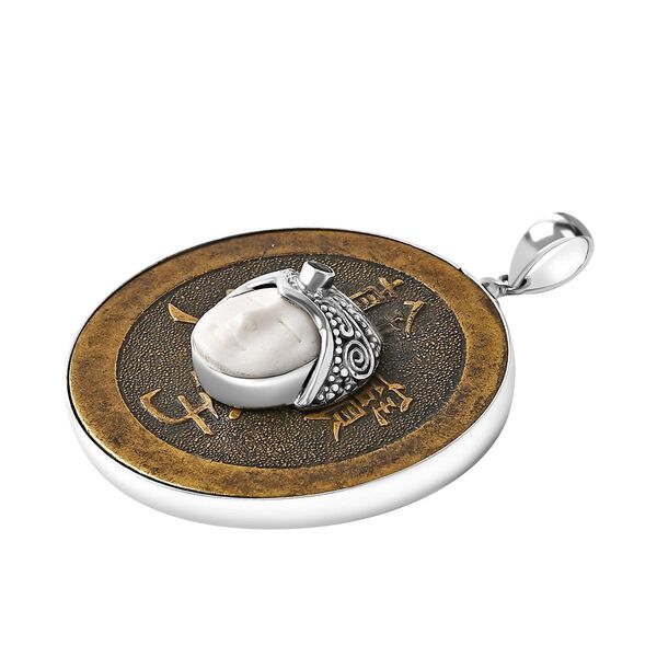 Royal Bali Sajan Silber-Roter Granat, Ox Bone Anh&auml;nger 925 Silber image number 3