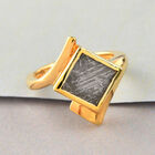 Meteorit Ring 925 Silber vergoldet  ca. 6,00 ct image number 1