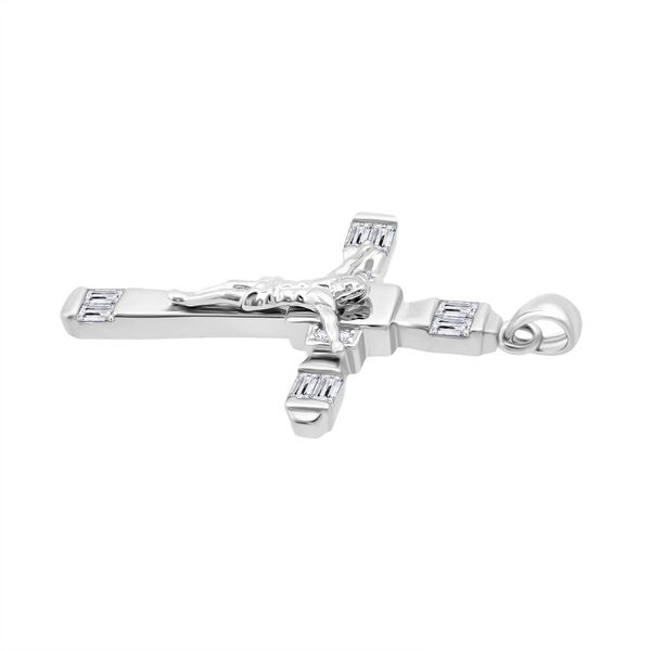LUSTRO STELLA - Weißer Zirkonia Anhänger 925 Silber rhodiniert image number 3