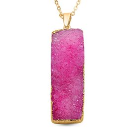 Rosa Quarz Halskette ca. 60 cm Messing Std Gelb ca. 100.00 ct