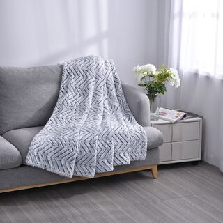 Doppelschichtige Kunstfell Sherpadecke, 150x200cm wei&szlig;