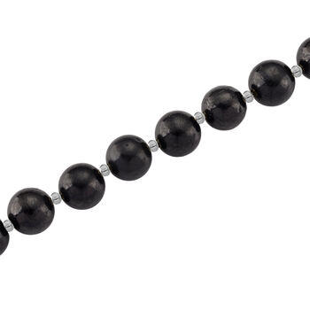 Shungit Halskette ca. 50 cm 925 Silber rhodiniert ca. 412.50 ct