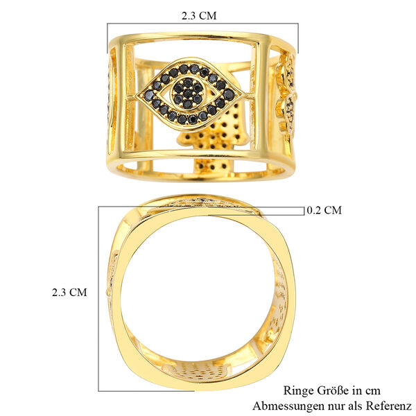 Schwarzer Spinell Ring, 925 Silber vergoldet  ca. 1,35 ct image number 7