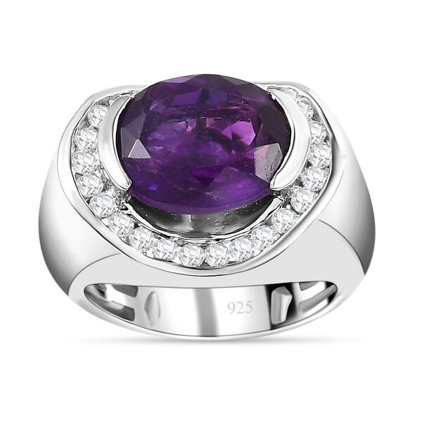 Afrikanischer Amethyst und Zirkon-Ring - 4,91 ct. image number 4