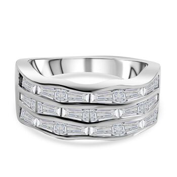 Lustro Stella - Wei&szlig;er Zirkonia Ring, 925 Silber platiniert, ca. 5.40 ct