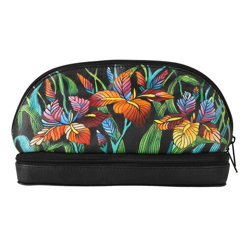 SUKRITI - 100% Leder: handbemalter Beauty Organizer, Schwarz image number 0