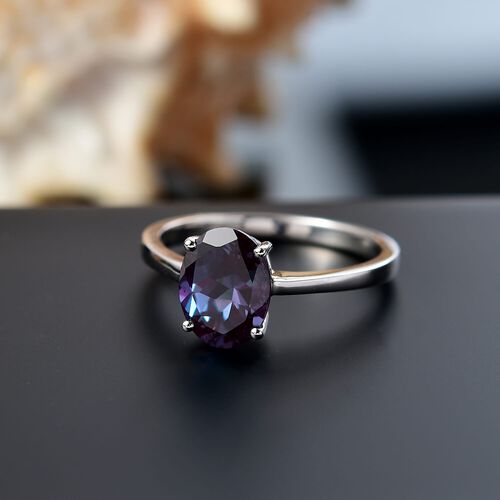 AAA Lab Grown Alexandrite Ring 417 Gold (Größe 18.00) ca. 2,38 ct image number 1