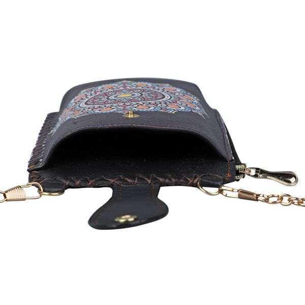 Boho Stil Crossbody Handytasche, Mandala-Muster, 18x10,5 cm, dunkelblau image number 5