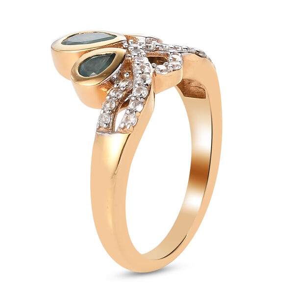 Grandidierit und Zirkon Ring 925 Silber vergoldet  ca. 0,93 ct image number 5