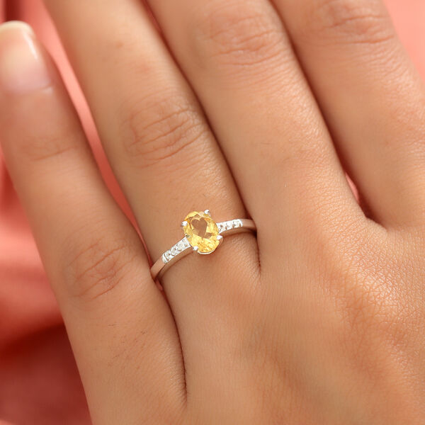 Citrin und Zirkon Ring 925 Silber  ca. 0,82 ct image number 3