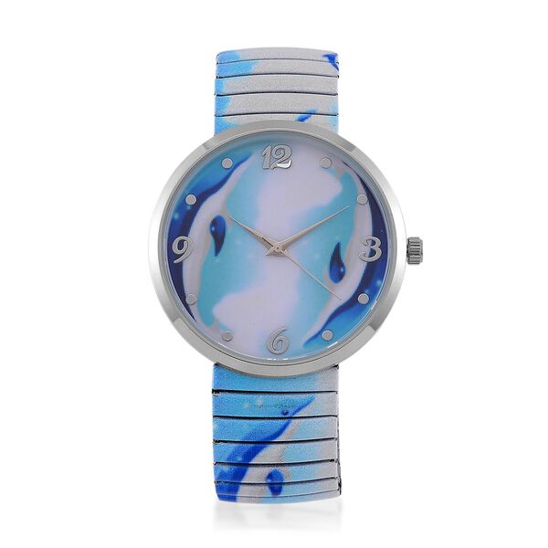 STRADA Damenuhr - Delfin-Design, Japanisches Uhrwerk, Wasserresistent