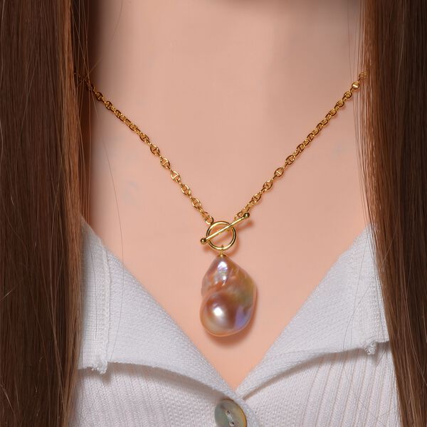 23-25mm mehrfarbige Süßwasserperle Halskette, 50 cm - 39 ct. image number 2