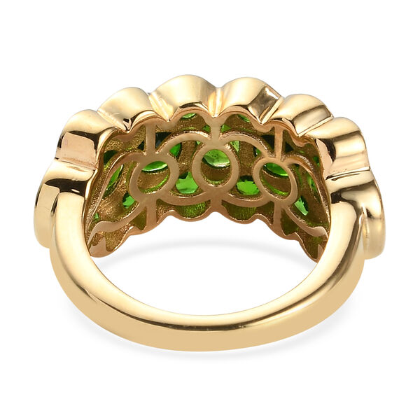 Natürlicher Chromdiopsid Ring 925 Silber vergoldet  ca. 2,47 ct image number 6